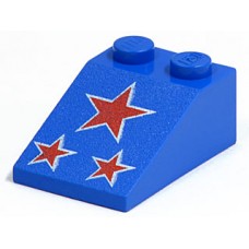 Part 3298p21 Blue Slope 33 3 x 2 with Red Stars Pattern 
